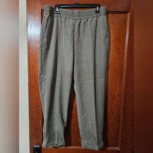 Chico's Olive Green Pull-on Elastic Waist Pants Trousers Size 2 Large